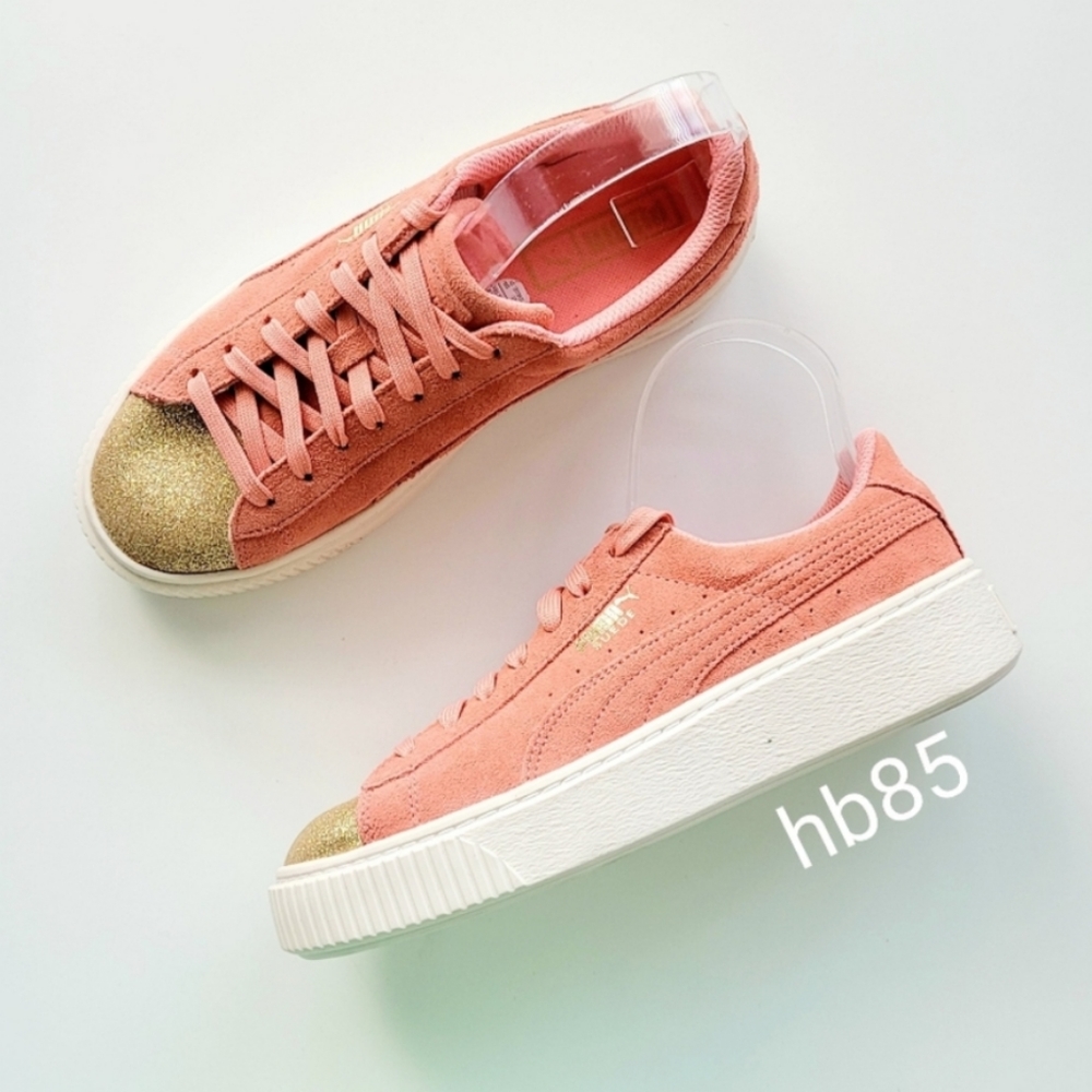 Puma Suede Platform Glitter Toe Sneaker Youth 6